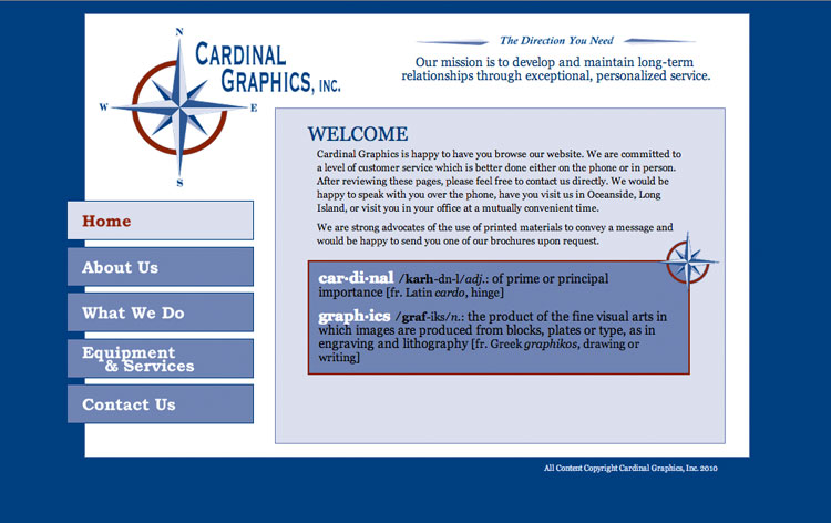Cardinal Graphics Landing Page