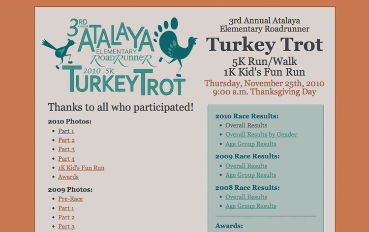 Turkey Trot Landing Page
